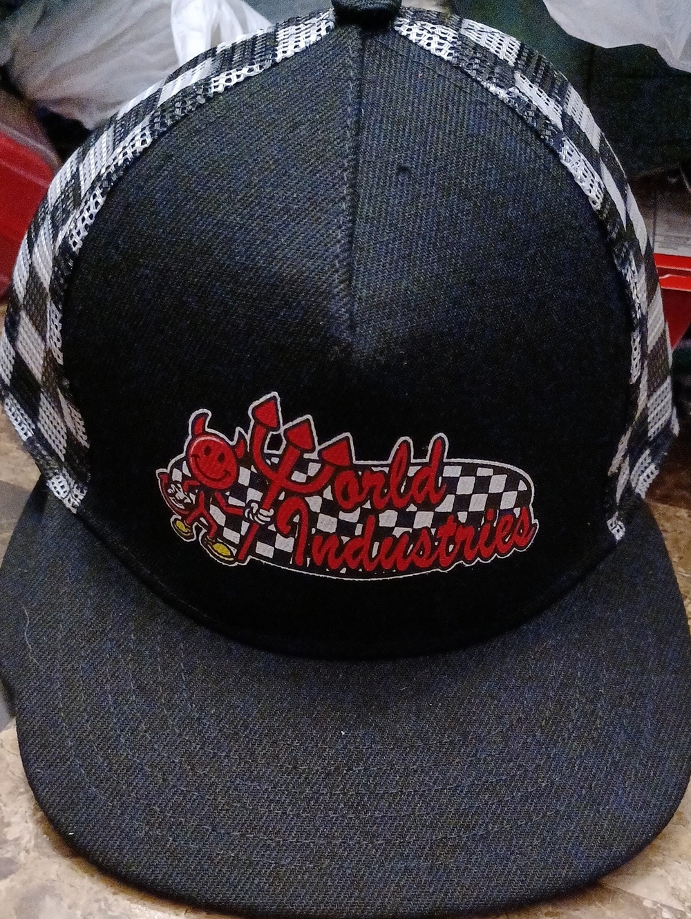 World Industries Skateboarding Cap 🧢 Snap Back NWT Checker Board